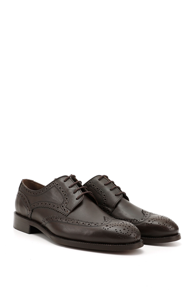Mens Brown Antique Laced Genuine Leather Classic Shoes