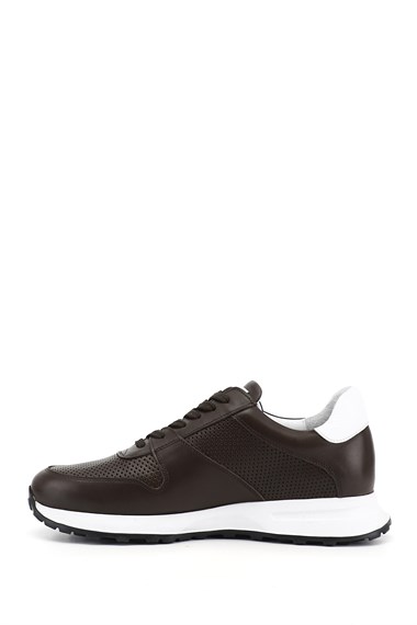 Erkek Kahve Antik Bağcıklı Hakiki Deri Comfort Sneaker