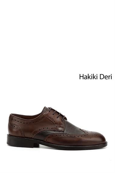 Erkek Kahve Antik Bağcıklı Hakiki Deri Klasik Ayakkabı