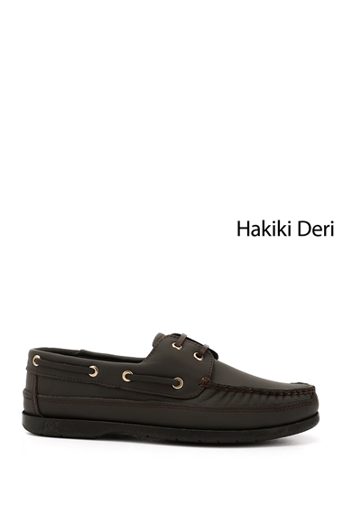 Erkek Kahve Antik Bağcıklı Kauçuk Taban Hakiki Deri Ayakkabı