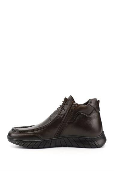 Mens Brown Antique Zippered Genuine Leather Boots