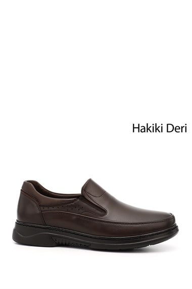 Mens Coffee Antique Genuine Leather Comfort Shoes