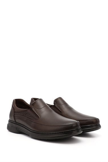 Mens Coffee Antique Genuine Leather Comfort Shoes