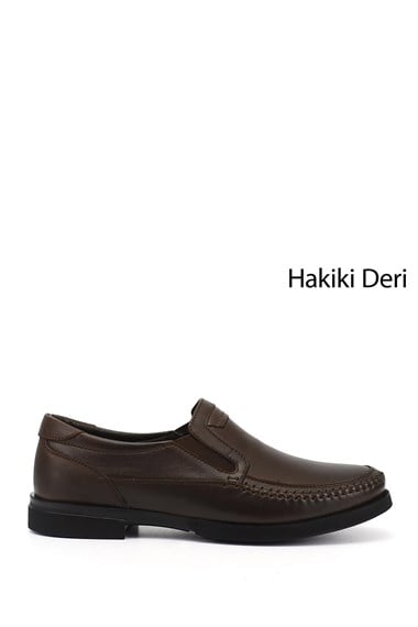 Erkek Kahve Antik Hakiki Deri Klasik Ayakkabı