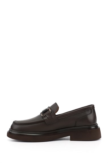 Mens Brown Antique Genuine Leather Loafer Shoes