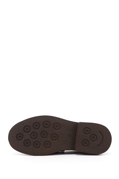 Mens Brown Antique Genuine Leather Loafer Shoes
