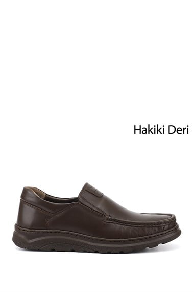 Erkek Kahverengi Hakiki Deri Comfort Ayakkabı