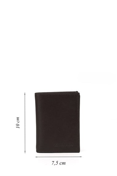 Mens Brown Genuine Leather Vertical Wallet