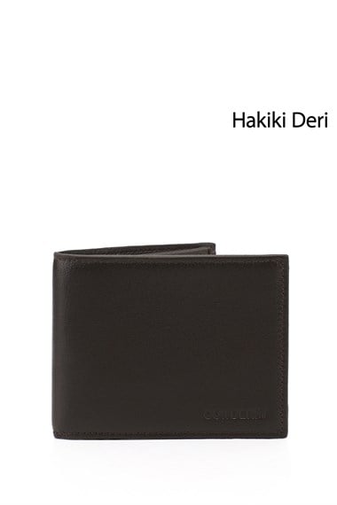 Erkek Kahverengi Hakiki Deri Yatay Cüzdan