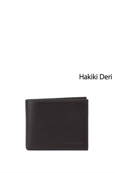 Erkek Kahverengi Hakiki Deri Yatay Cüzdan