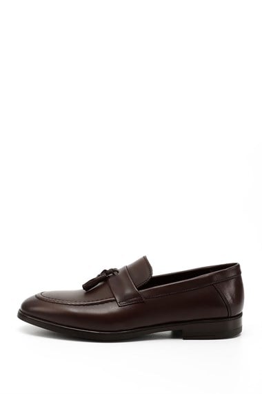 Mens Brown Tasseled Genuine Leather Loafer Shoes