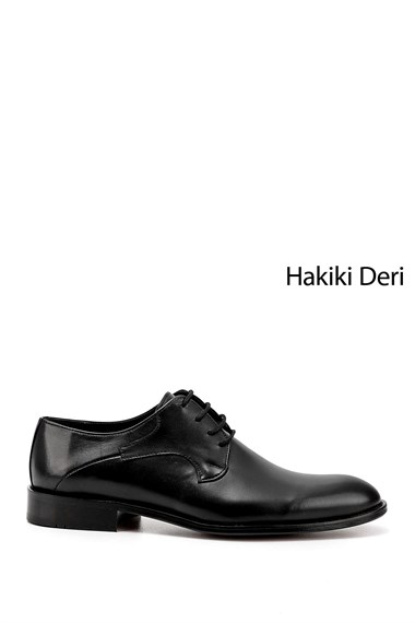 Mens Coal Lace-Up Leather Sole Genuine Leather Classic Shoes