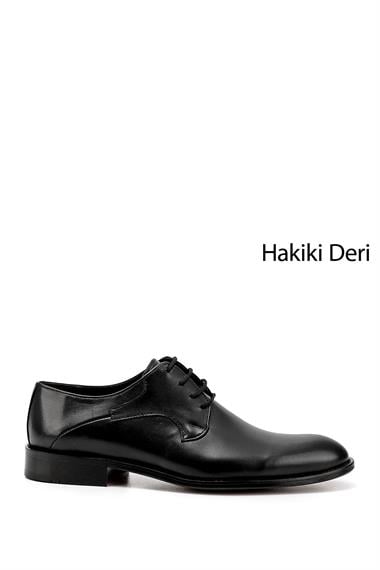 Mens Charcoal Printed Leather Sole Genuine Leather Classic Shoes