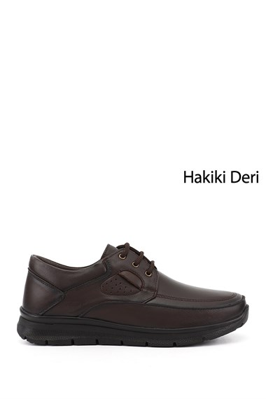Mens Dark Brown Lace-Up Genuine Leather Shoes