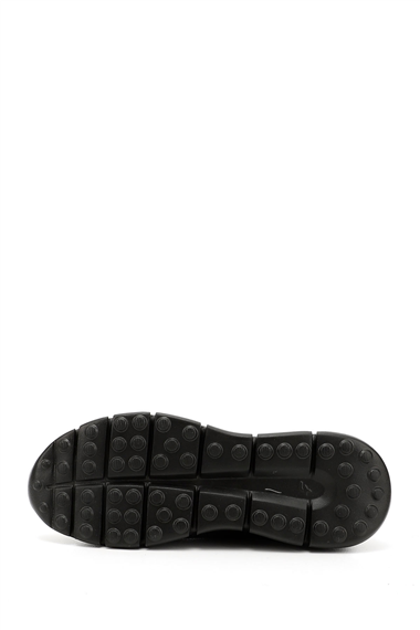 Erkek Lacivert Bağcıklı Hakiki Deri Sneaker