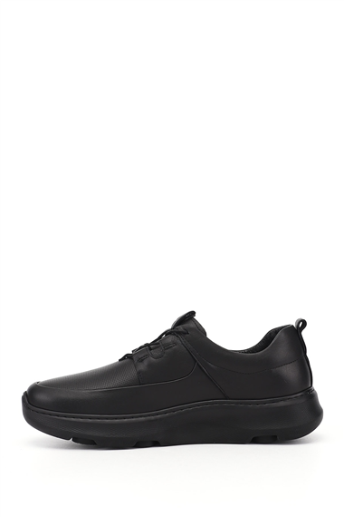 Mens Black Genuine Leather Comfort Shoes