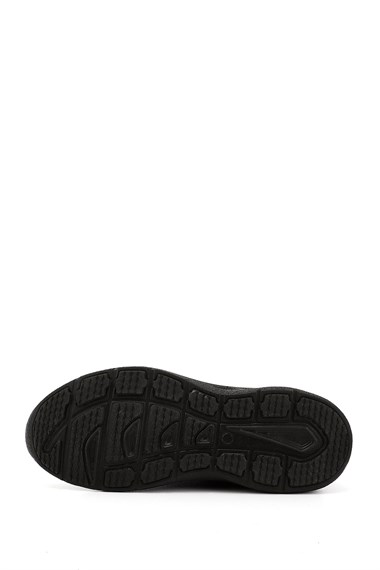 Mens Black Lace-Up Genuine Leather Comfort Sneaker