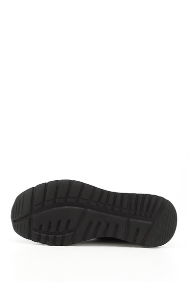 Mens Black Lace-Up Genuine Leather Comfort Sneaker