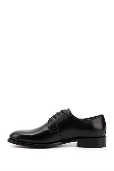 Mens Black Lace-Up Genuine Leather Classic Shoes