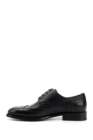 Mens Black Lace-Up Genuine Leather Classic Shoes