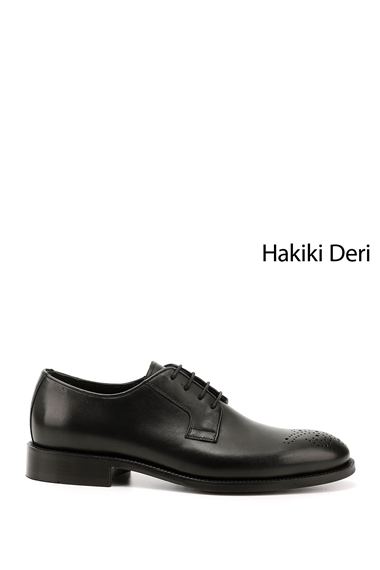 Mens Black Lace-Up Genuine Leather Classic Shoes