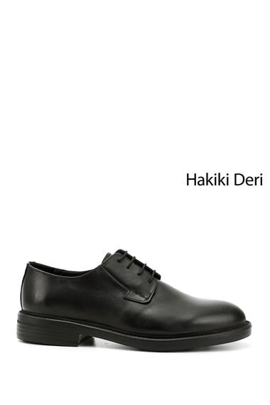 Mens Black Lace-Up Genuine Leather Classic Shoes
