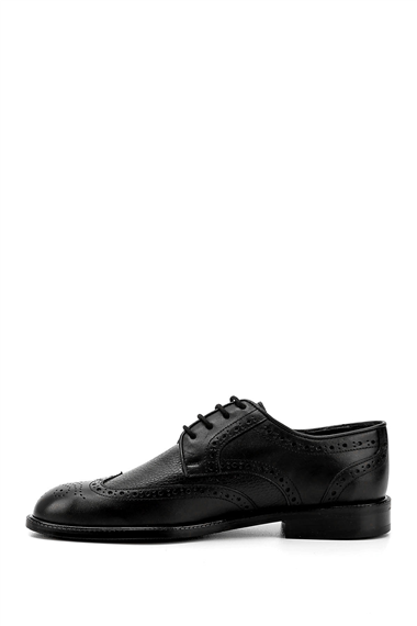 Mens Black Lace-Up Genuine Leather Classic Shoes