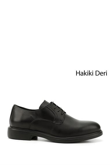 Mens Black Lace-Up Genuine Leather Classic Oxford Shoes