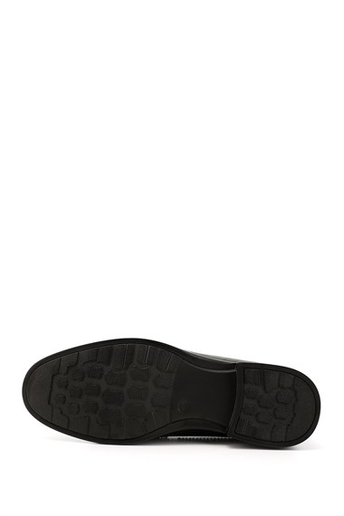Mens Black Lace-Up Genuine Leather Classic Shoes