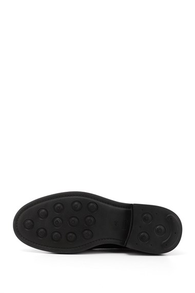 Mens Black Lace-Up Genuine Leather Classic Shoes