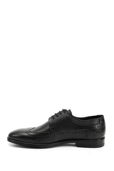 Mens Black Lace-Up Genuine Leather Classic Shoes