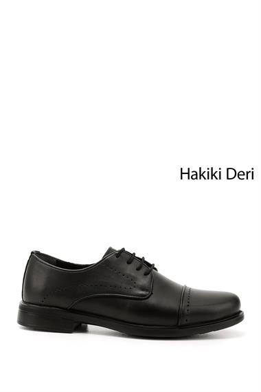 Mens Black Lace-Up Genuine Leather Classic Shoes