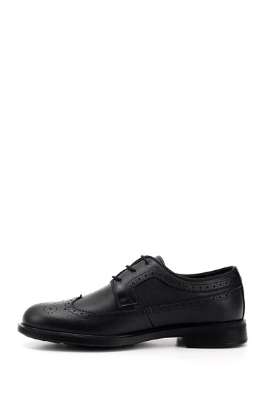 Mens Black Lace-Up Genuine Leather Classic Shoes