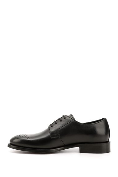 Mens Black Lace-Up Genuine Leather Classic Shoes