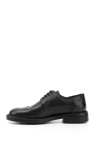 Mens Black Lace-Up Genuine Leather Classic Shoes