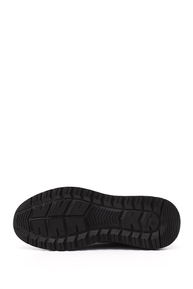 Erkek Siyah Bağcıklı Hakiki Deri Sneaker