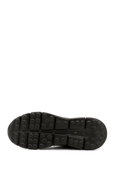 Erkek Siyah Bağcıklı Hakiki Deri Sneaker