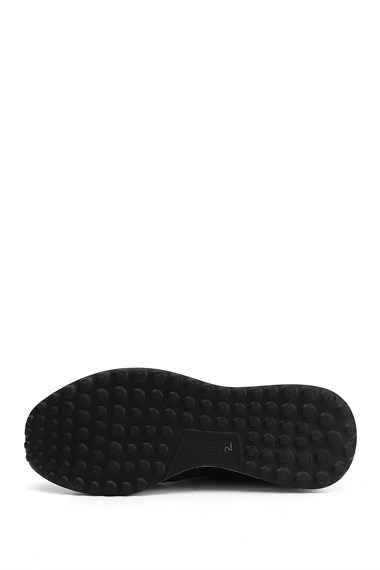 Erkek Siyah Bağcıklı Hakiki Deri Sneaker
