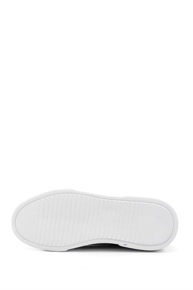 Erkek Siyah Bağcıklı Hakiki Deri Sneaker