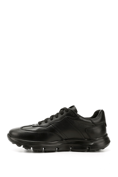 Erkek Siyah Bağcıklı Hakiki Deri Sneaker
