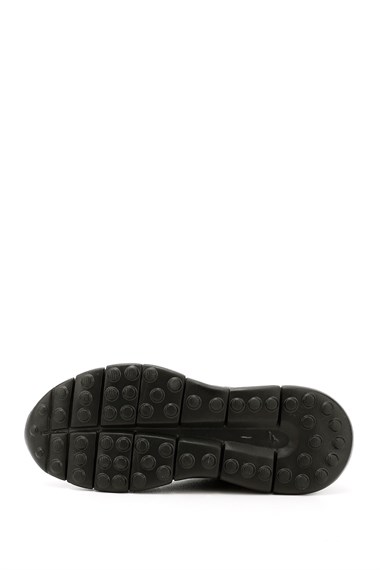 Erkek Siyah Bağcıklı Hakiki Deri Sneaker
