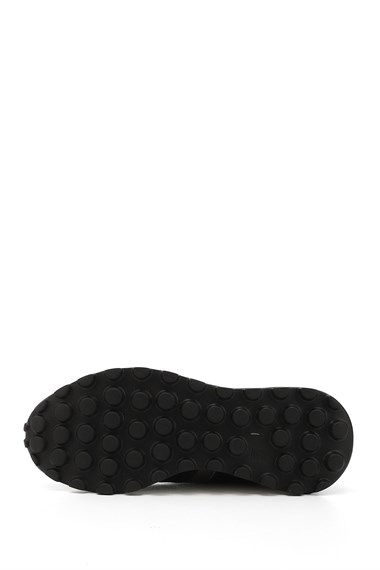Erkek Siyah Bağcıklı Hakiki Deri Sneaker