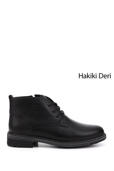 Mens Black Laced Rubber Sole Genuine Leather Classic Boots