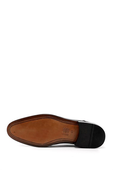 Mens Black Lace-Up Leather Sole Genuine Leather Classic Shoes
