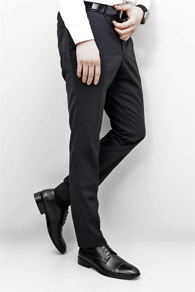 Mens Black Lace-Up Leather Sole Genuine Leather Classic Shoes