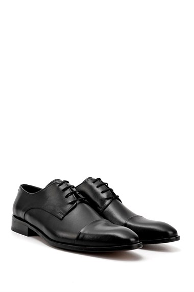 Mens Black Lace-Up Leather Sole Genuine Leather Classic Shoes