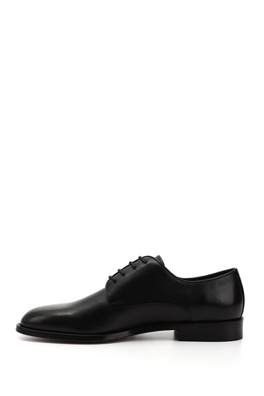Mens Black Laced Leather Sole Genuine Leather Classic Shoe
