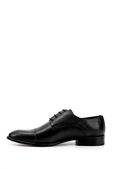 Mens Black Lace-Up Leather Sole Genuine Leather Classic Shoes