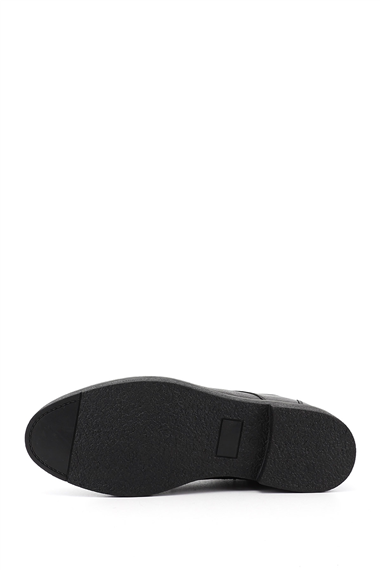 Mens Black Floter Genuine Leather Zip-Up Boots