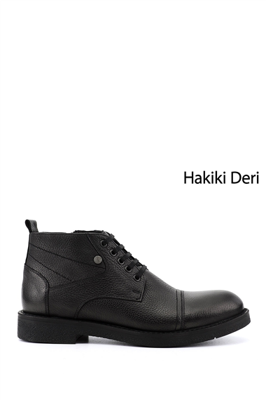 Mens Black Floter Genuine Leather Zip-Up Boots